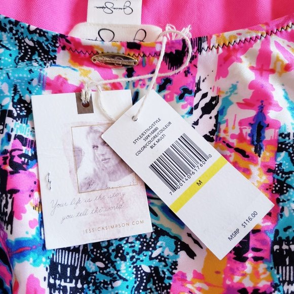 Jessica Simpson Women's Firework V-Wire Bandeau One-Piece Swimsuit Size Medium - Picture 8 of 16